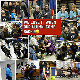 A collage of a good share of our alumni / wobot family visiting and /or working at the event. We are always so happy to see them!