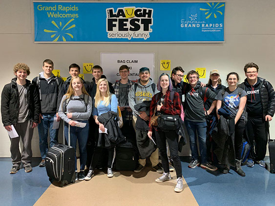 A Happy group picture after we arrived back home to Grand Rapids Airport!