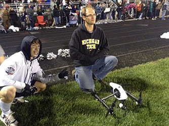 Flying at Football Game